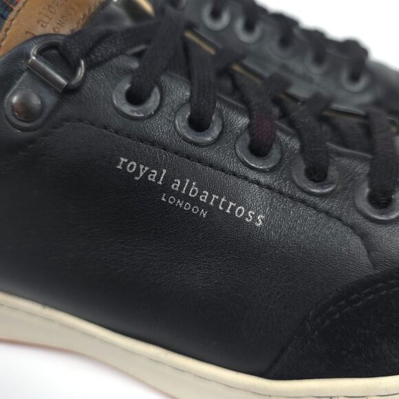 ROYAL ALBARTROSS Knightfox Spikeless Golf Shoes Black Leather Minimal Preppy 7 - Picture 4 of 9